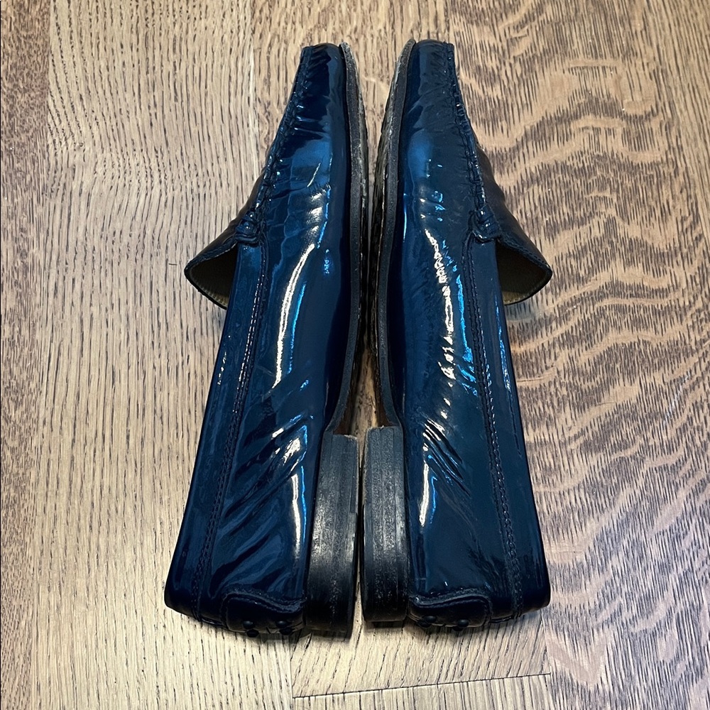 Tod’s Blue Patent Leather Penny Driving Loafers - Picture 10 of 13